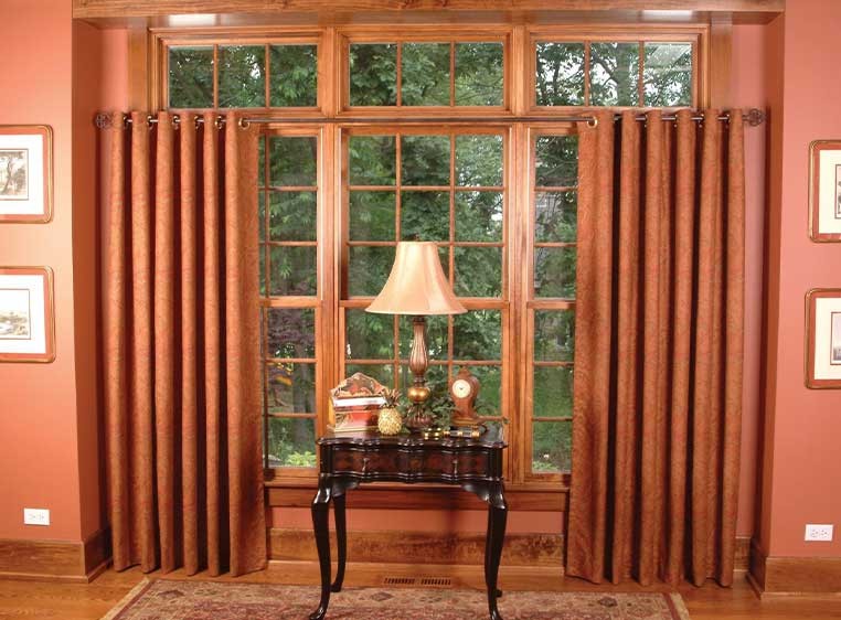 Window with curtains.
